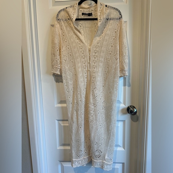 Lauren Ralph Lauren Women’s XL 100% Linen Open-Knit Long Cardigan Duster – EUC - Picture 5 of 9